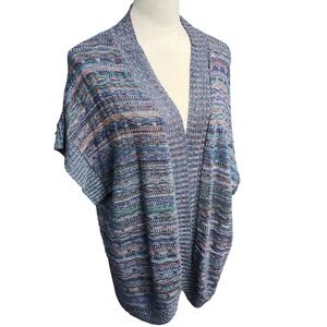 CJ Banks Multicolored Knit Cardigan Womens‎ 2X Open Front Short Sleeve Sweater